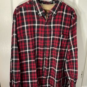 Size XL Outdoor Life red, black, & white flannel shirt.